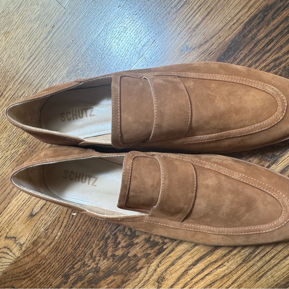 Schutz Suede Loafers Cognac Brown size 9 FIRM PRICE - Picture 9 of 10